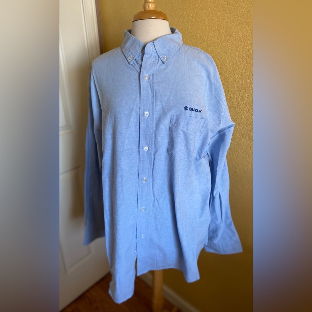 Vintage Suzuki Casual Button Down Shirt Long Sleeves Relaxed Fit